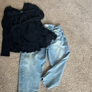 Fat face Bray Barrel size 16s Jeans and Free People oversized Henley